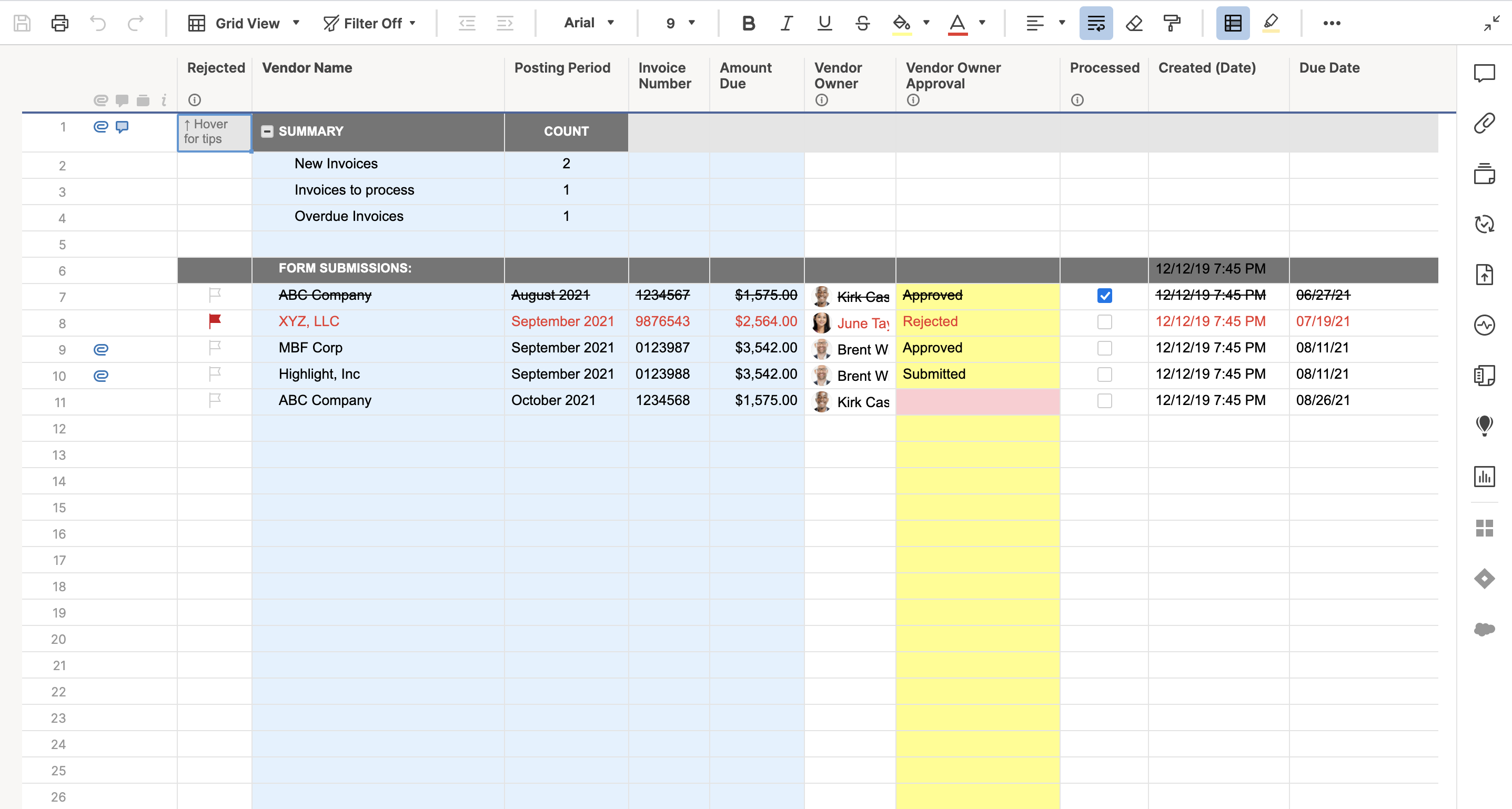 Accounts Payable With Automated Approval Template Smartsheet 9217